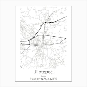 Jilotepec,Mexico Minimalist Map Canvas Print