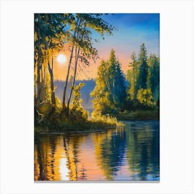 Sunset In The Forest 6 Canvas Print