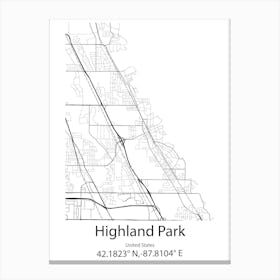 Highland Heights,United States Minimalist Map Stampe su tela