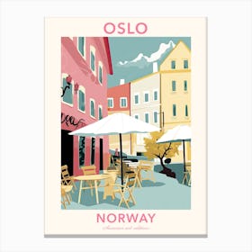 Oslo, Norway, Flat Pastels Tones Illustration 1 Poster Canvas Print