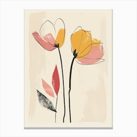 Lusaka Flower Market Boho Minimalist Style Canvas Print