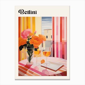 Bellini Retro Cocktail Poster Canvas Print