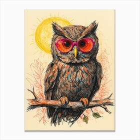 Owl In Sunglasses 1 Canvas Print