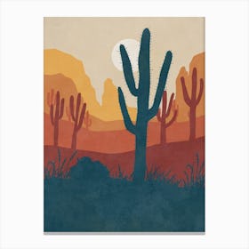 Cactus In The Desert 14 Canvas Print