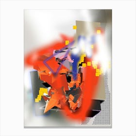 Abstract Mobile Black Yellow Red Canvas Print