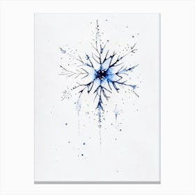 Fragile, Snowflakes, Minimalist Watercolour 1 Canvas Print