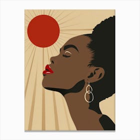 African Woman With Sun 1 Canvas Print