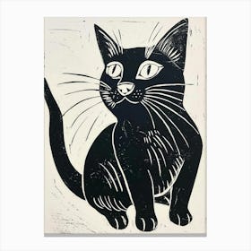 Japanese Bobtail Linocut Blockprint 5 Canvas Print