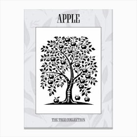 Apple Tree Simple Geometric Nature Stencil 1 Poster Canvas Print