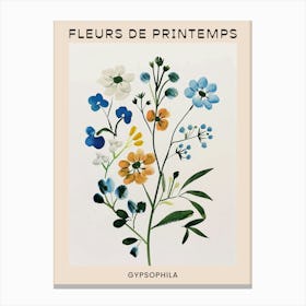 Spring Floral French Poster  Gypsophila 3 Canvas Print