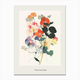 Nasturtium Collage Flower Bouquet Poster Canvas Print