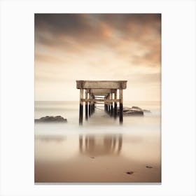 Pier At vintage Sunset Canvas Print