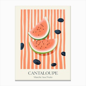 Marche Aux Fruits Cantaloupe Fruit Summer Illustration 4 Canvas Print