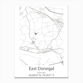 East Donegal,United States Minimalist Map Canvas Print