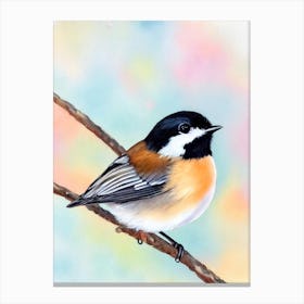 Carolina Chickadee Watercolour Bird Canvas Print
