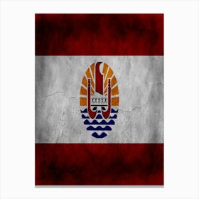 French Polynesia Flag Texture Canvas Print