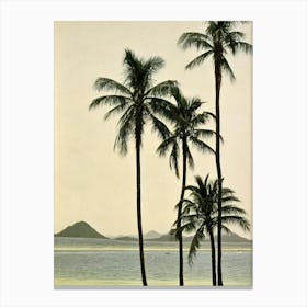 Yalong Bay Beach Hainan Island China Vintage Canvas Print