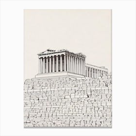 Acropolis 1 Athens Boho Landmark Illustration Canvas Print
