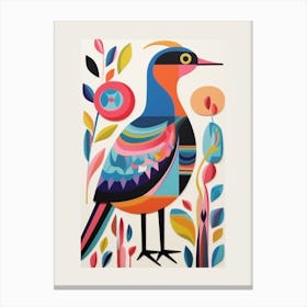 Colourful Scandi Bird Duck 1 Canvas Print