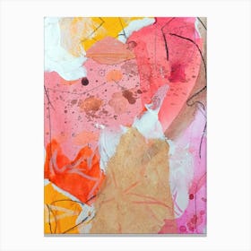 Abstract Painting Pink Neon Neutral Canvas Print