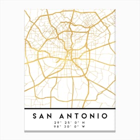 San Antonio Texas City Street Map Canvas Print
