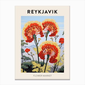 Reykjavik Iceland Botanical Flower Market Poster Canvas Print