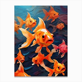 Default Abstract Painting Of A Cartoon Of Goldfish In Bright C 0 (1) Canvas Print