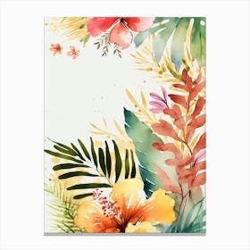 Watercolor Tropical Background Canvas Print