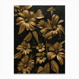 Gold Flowers Canvas Print