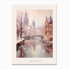 Dreamy Winter Painting Poster Bruges Belgium 2 Canvas Print