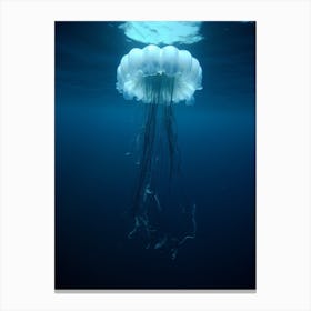 Upside Down Jellyfish Ocean Realistic 2 Canvas Print