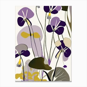 Marsh Violet Wildflower Modern Muted Colours 2 Canvas Print