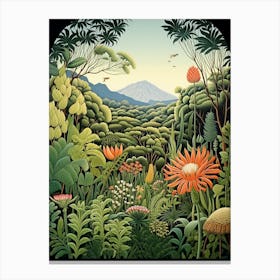 Kirstenbosch National Botanical Garden Sa Henri Rousseau Style 1 Canvas Print