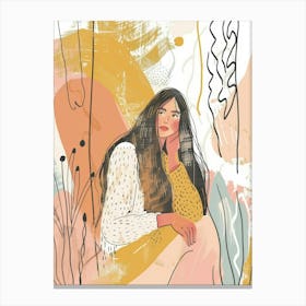 Girl With Long Hair 8 Canvas Print