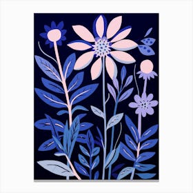 Blue Flower Illustration Edelweiss 4 Canvas Print