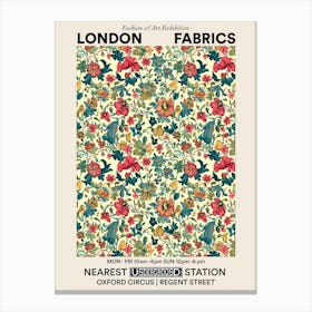 Poster Clover Chic London Fabrics Floral Pattern 1 Canvas Print
