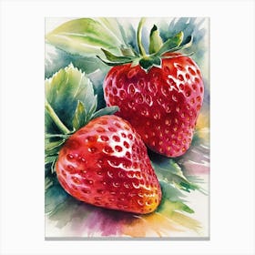 Strawberry Watercolor Painting 1 Canvas Print