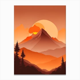 Misty Mountains Vertical Background In Orange Tone 4 Canvas Print