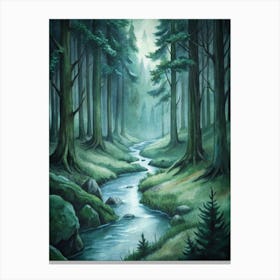 Forest Stream Canvas Print