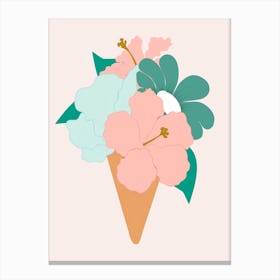 Beautiful Ice Cream Flower Canvas Print
