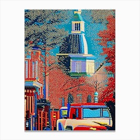 Lexington, City Us  Pointillism Canvas Print