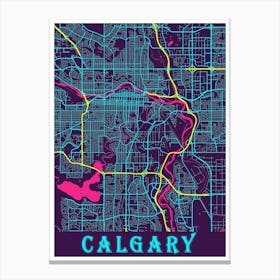 Calgary Map Poster 1 Canvas Print