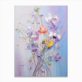 Abstract Flower Painting Lilac 2 Canvas Print
