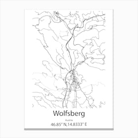 Wolfsberg,Austria Minimalist Map Canvas Print