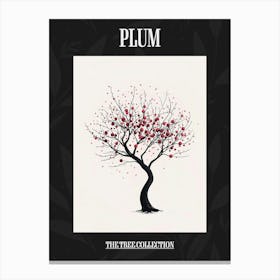 Plum Tree Pixel Illustration 4 Poster Canvas Print