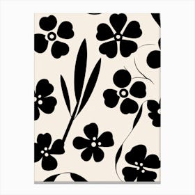 Black And White Floral Pattern Canvas Print