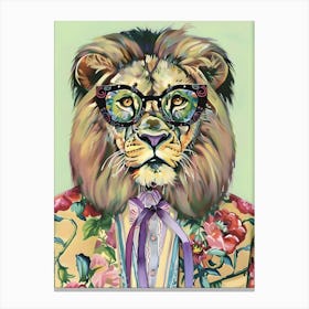 Lion In Glasses 1 Canvas Print