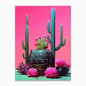 Cactus art print Canvas Print