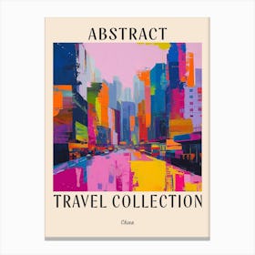 Abstract Travel Collection Poster China 2 Canvas Print