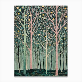 Trees In The Night Canvas Print